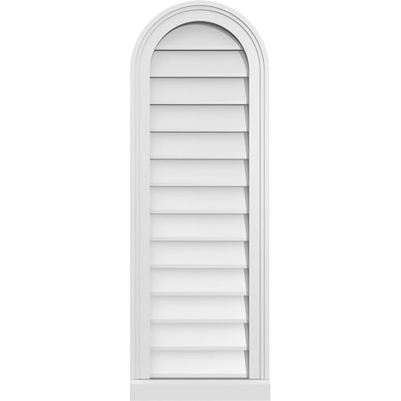 Ekena Millwork Round Top Surface Mount PVC Gable Vent w/ 2"W x 2"P Brickmould Sill Frame, 14"W x 40"H GVPRT14X4003SN